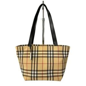 Burberry Vintage Shoulder Bag nova check pattern Double straps Zip closure